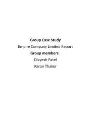 ACCT 1115 Group Case Study Docx Group Case Study Empire Company