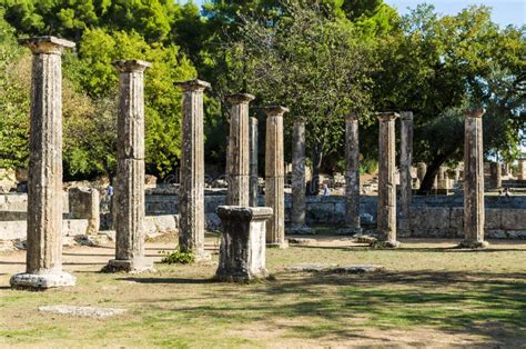 Olympia, Greece - October 31, 2017: Ruins of the Ancient Olympia ...