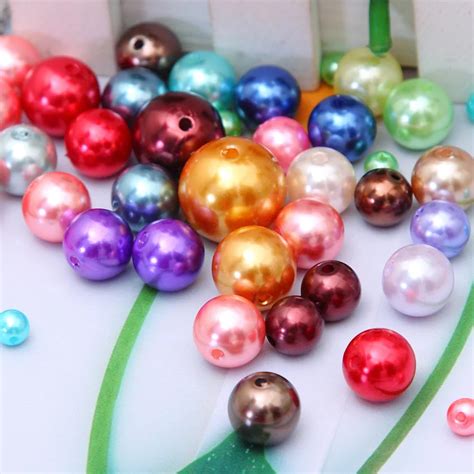 Mixed Artificial Pearl Assorted Colors Round Beads With 7 Optional