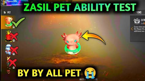 Free Fire New Pet Ability Test Zasil Pet Ability Test In Free Fire