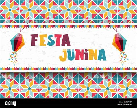 Happy Festa Junina Greeting Card Illustration Of Colorful Paper