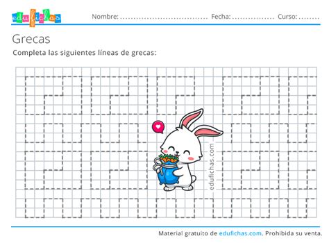 Grecas para Niños Fichas de Cenefas con Cuadrícula para Imprimir