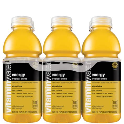 Vitaminwater Energy Tropical Citrus Bottles 6 Pk 16 9 Fl Oz Frys