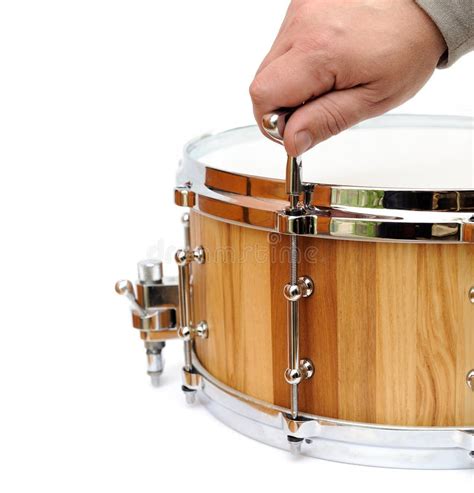 Master Tuning New Wooden Snare Drum Isolated Stock Image - Image of ...