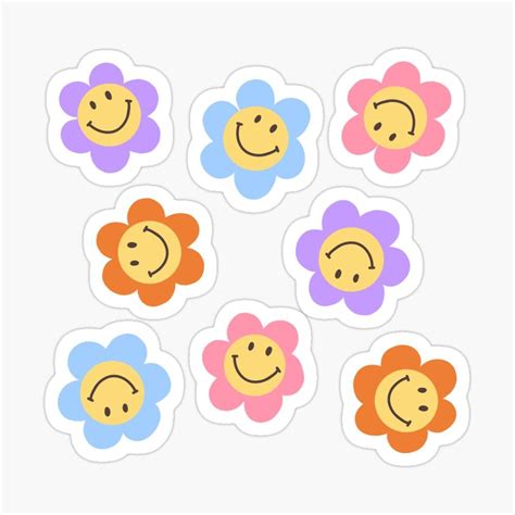 Smiley flowers Sticker by artbylamia1 | Cool stickers, Scrapbook ...