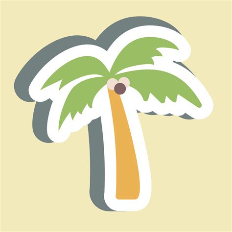 Sticker Coconut Tree Simple Illustrationeditable Stroke 4739098