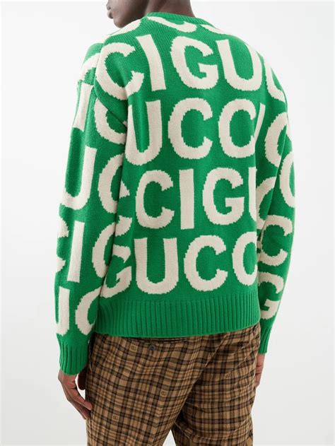 Gucci Logo Intarsia Wool Sweater Matchesfashion Reversible