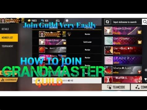 How To Join Grandmaster Guild In Free Fire Grandmaster Players K