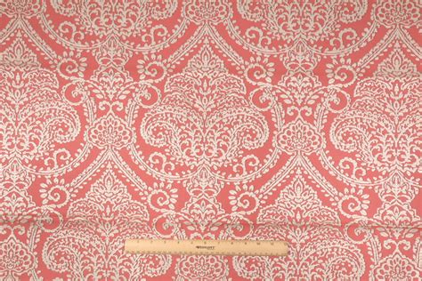 Yards Damask Upholstery Fabric In Coral