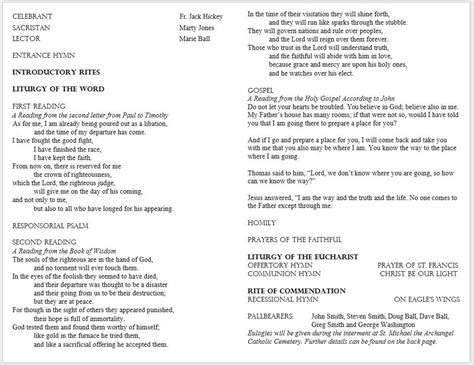 Traditional Catholic Funeral Program Template