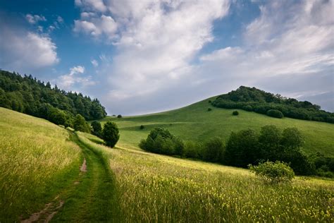 Grasslands Scenery Trail Clouds Nature Wallpapers Hd Desktop And