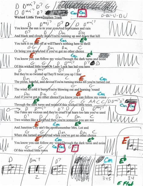 A Handwritten Sheet With Music Notes On It