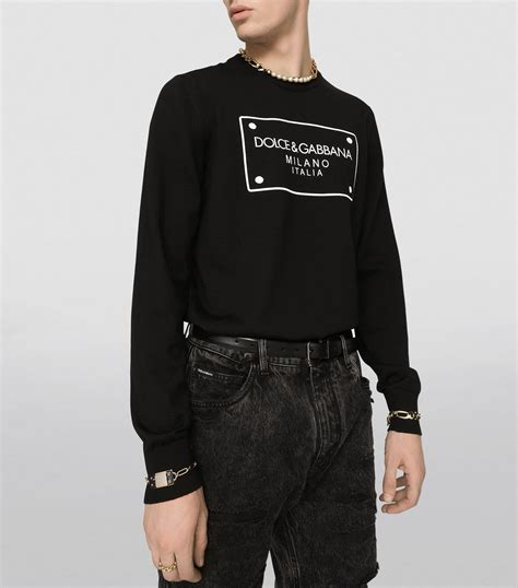 Dolce And Gabbana Wool Logo Sweater Harrods Us