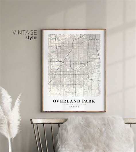 Overland Park Kansas Ks Map Overland Park City Map Overland Etsy