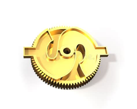 Golden Gear With Dollar Symbol 3d Illustration Stock Illustration