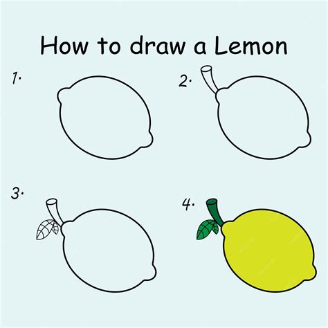 Premium Vector Step By Step To Draw A Lemon Drawing Tutorial A Lemon