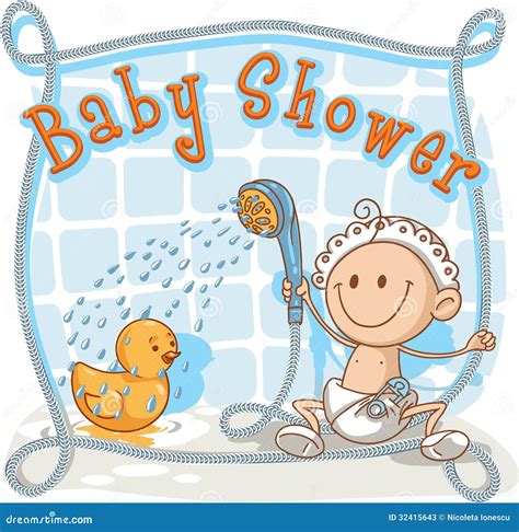 Baby Shower Cartoon Invitation Cartoon Vector | CartoonDealer.com #32415643