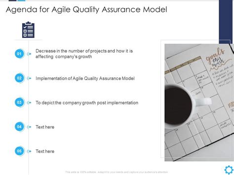 Agenda For Agile Quality Assurance Model Ppt Powerpoint Presentation Infographic Template