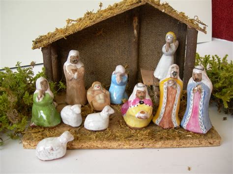 Vintage Nativity Scene Set Of 11 Ceramic Handmade Figurines Etsy