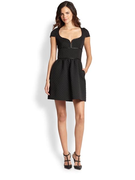 Lyst Red Valentino Matelassé Cocktail Dress In Black