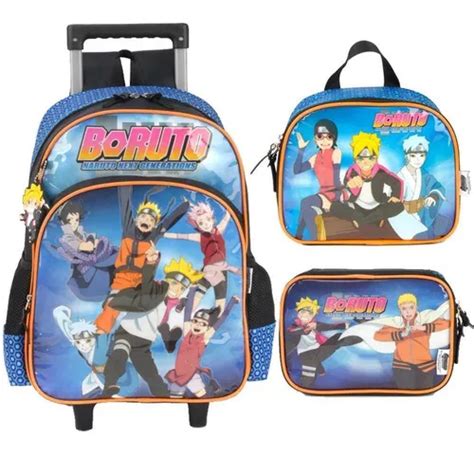 Mochila Mochila Luxcel Boruto Kit Mochila Rodinhas Estojo E Lancheira