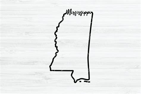 Mississippi State Outline Vector