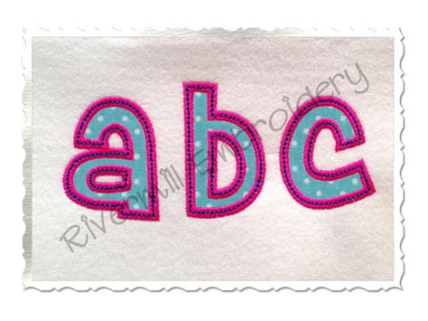 Cheri Applique Satin W Bean Stitch Machine Embroidery Alphabet