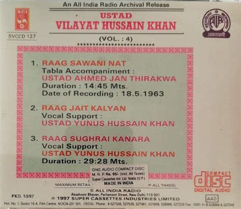 Ustad Vilayat Hussain Khan Vol4 Vinyl World