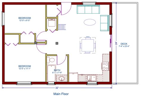 Small Cabin Floor Plans 16 X 24