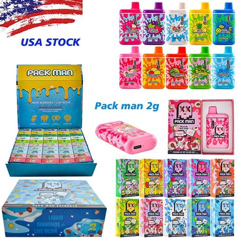 Usa Stock Packman 2g Disposable 2 Gram Pac Man Dispo Vapes Live Resin