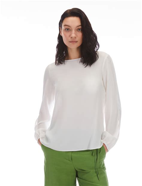 Crepe De Chine Blouse Ivory Pennyblack