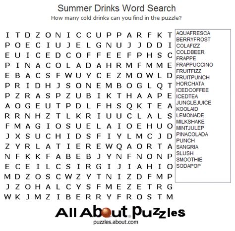 Printable Fun Word Searches For Adults