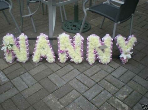 Nanny Artificial Silk Funeral Flower Any 5 Letter Wreath Memorial Name