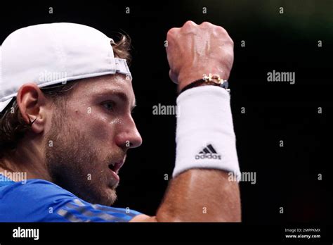 France S Lucas Pouille Clenches His Fist As He Plays Belgium S Steve