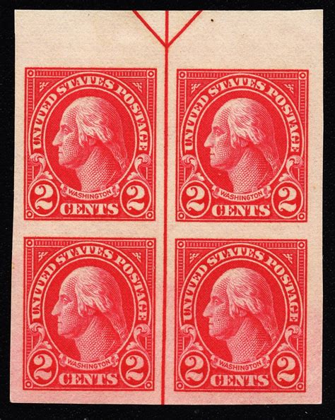 US 577 MNH VF 2 Cent Washington Margin Arrow Block Of 4 Imperforate 2