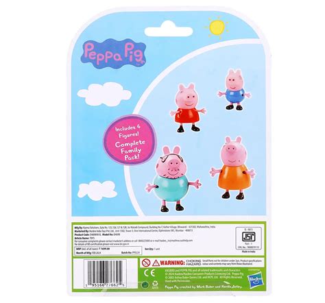 Peppa Pig Toys Peppa's Family, 4 Peppa Pig Family Figures, Preschool ...