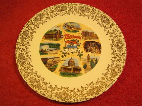 9 Porcelain Collector Plate MISSOURI Bagnell Dam MARK TWAIN Z63 EBay