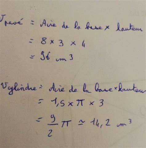 Bonjour Pourriez Vous Maider Pour Calculer Le Volume De Ces Deux