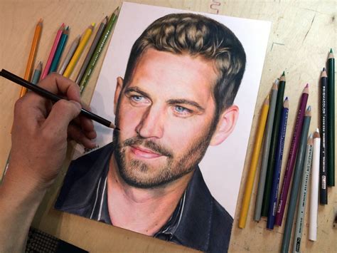 Colored Pencil Drawing Of Paul Walker Amazing Talent So Realistic