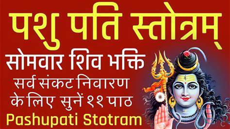 सोमवार शिव भक्ति। पशु पति स्तोत्रम्। Pashupati Stotram । सर्व संकट निवारण के लिए सुनें 11 पाठ