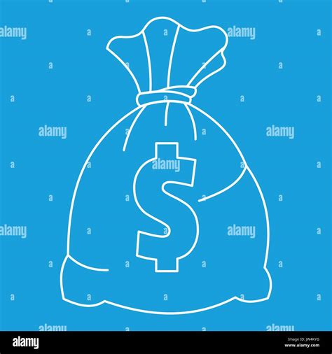 Money Bag With Us Dollar Sign Icon Outline Style Stock Vector Image