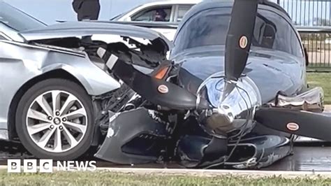 Watch Propeller Plane Misses Runway And Crashes Into Car In Texas