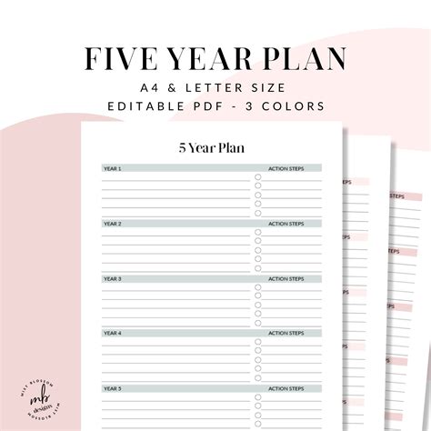 Printable Year Plan Template