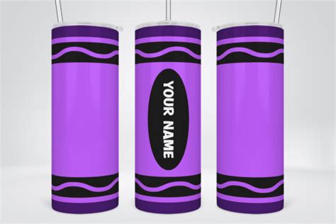 School Purple Crayon Oz Tumbler Wrap Graphic By Tintin Design