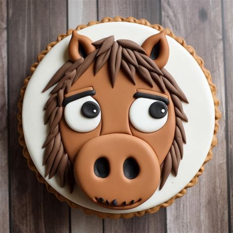 Premium Photo Cartooninspired Horse Head Cakes Unique And Detailed