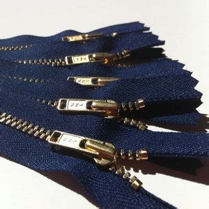 Brass Zippers Inch Closed Bottom Ykk Gold Colored Metal Teeth Zips