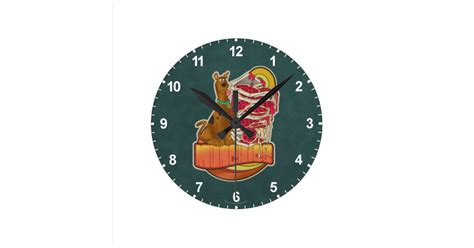 Scooby Doo Pile Of Pizza Munchies Graphic Round Clock