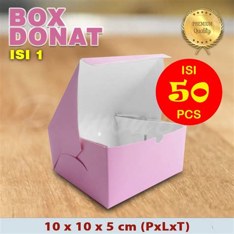 Jual Kotak Box Dus Donat PINK Isi 1 50 Pcs Shopee Indonesia