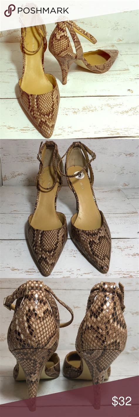 Nine West Snakeskin Dorsay Ankle Strap Heels Ankle Strap Heels Shoes