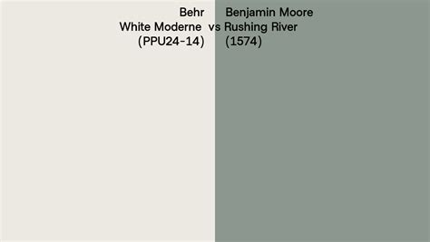 Behr White Moderne Ppu Vs Benjamin Moore Rushing River